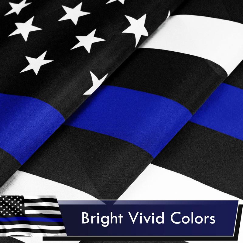 Thin Blue Line Flag Banners 75D Printed Polyester 3x5 Ft