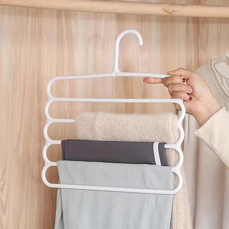 Multi-layer Pants Hanger, 5 Counts Non-slip Clothes Hanger, Multifunctional Clothes Storage Rack for Home Wardrobe, Home Organizers