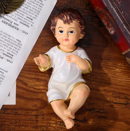 1PC Christmas Nativity Jesus Holiday Gifts Crafts Christian Holy Baby Child Catholic Figures Jesu Statuette Baby Figurine