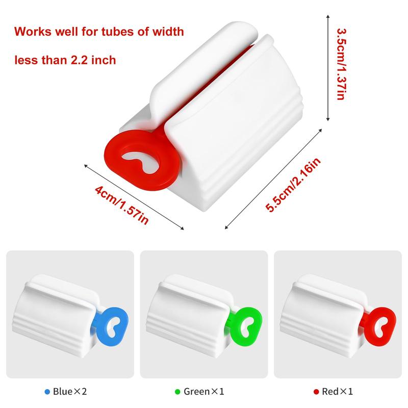 Toothpaste Squeezer, 1 2 4 Counts set Bathroom Toothpaste Tube Rollers, Toothpaste Dispenser, Rolling Toothpaste Holder for Home & Travel