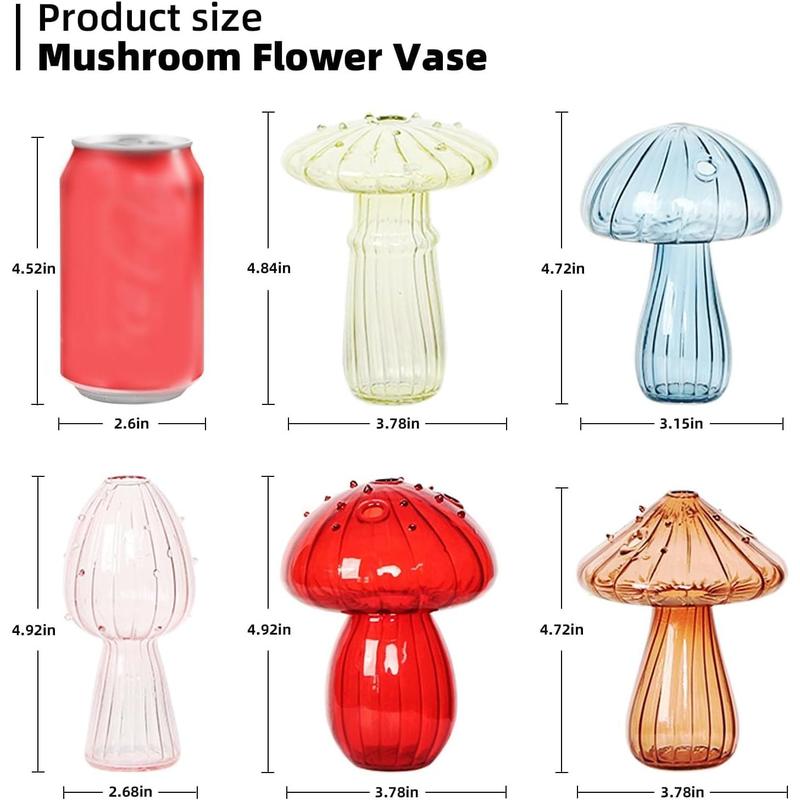 Mushroom Decor 5 count Mini Vase Propagation Station Planters for Indoor  Terrarium Flower Vase for Gifts Home Decor Small Vases Bud for Table Centerpiece