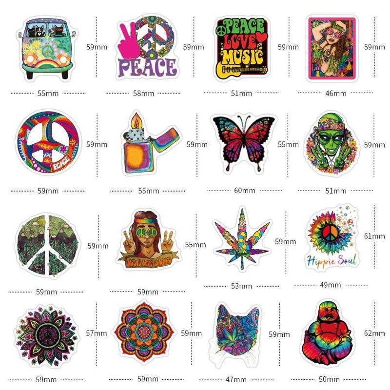 Ethnic Pattern Series Graffiti Stickers, 50pcs pack Vintage Style Waterproof Decorative Stickers, DIY Creative Toys, Decor Stickers for Water Bottles, Laptop, Scrapbooking