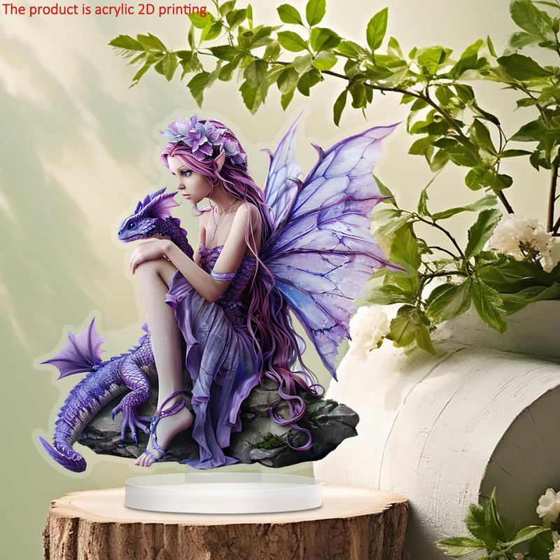 Dragon & Fairy Pattern Desktop Decoration, 1 Count Exquisite Desktop  Ornament, Durable Desktop Decoration Sign for Home Living Room Bedroom