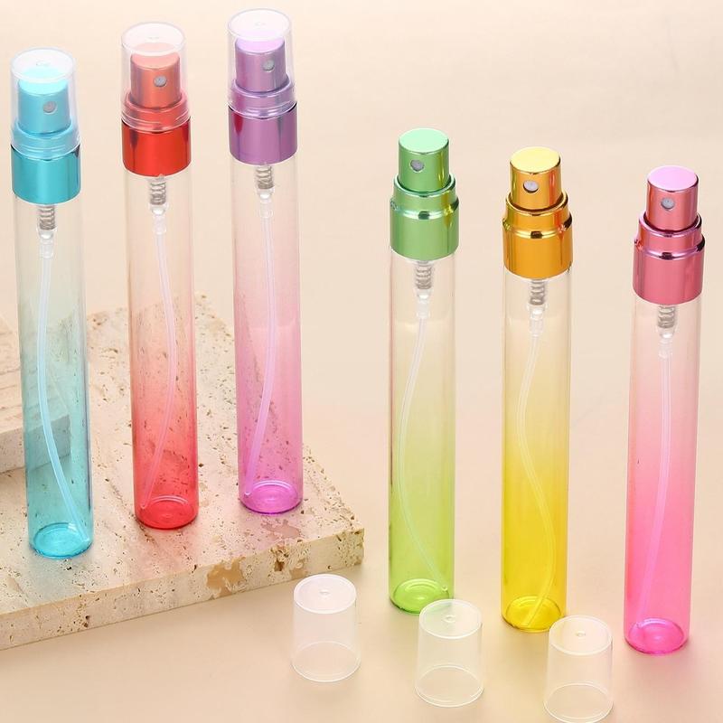 10ml Portable Gradient Empty Perfume Spray Bottle, 6pcs Leak Proof Refillable Dispenser For Travel