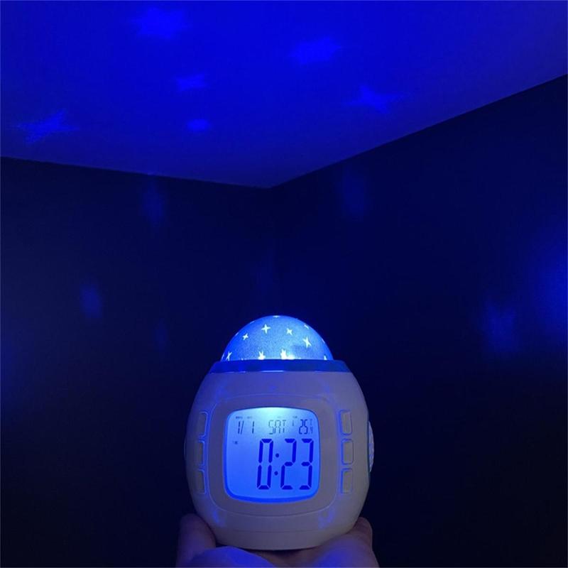 Starry Sky Projector Alarm Clock for Mean Girls Decorations, 1 Count Multifunctional LED Clock with Temperature Display, Bedside Table Clock for Home Office, Ramadan Decor [Battery Required, without Battery]