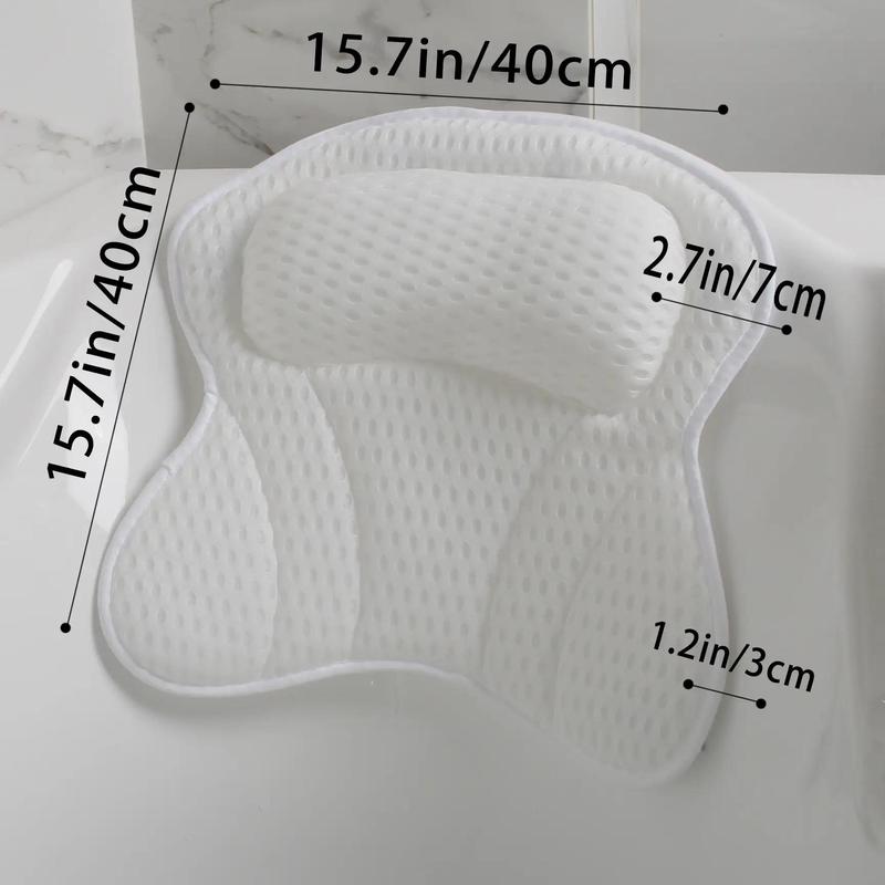 Bathtub Pillow, 1 Count Non-slip Neck & Back Support Pillow For Bathroom, Soft Mesh Pillows For Bathtub