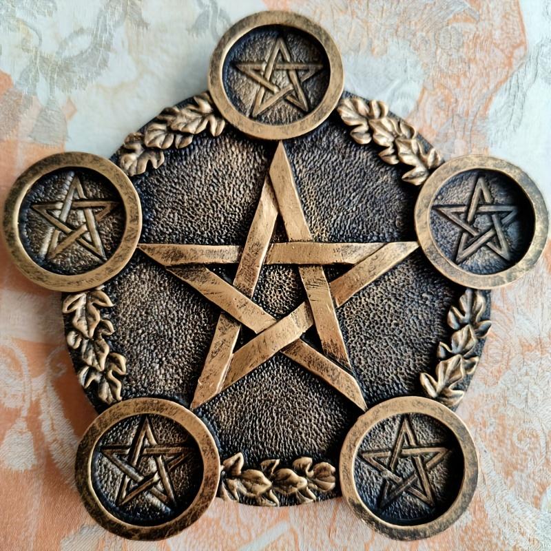 Resin Pentagram Altar Plate, Mystical Star Shape Tray, Occult Decor, Wall Art, Ritualistic Home Decor, Decor Supply