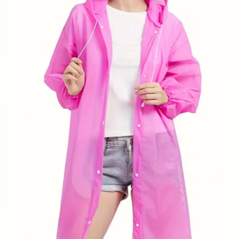 Women's Solid Color Raincoat, Windproof & Waterproof Raincoat, Lightweight & Fashionable Raincoat for Outdoor Activities