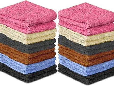 QUBA LINEN 100% Cotton - Wash Cloth Set - Pack of 24, Flannel Face Cloths, Highly Absorbent and Soft Feel Fingertip Towels (12x12 Pack of 24) Gift Bath