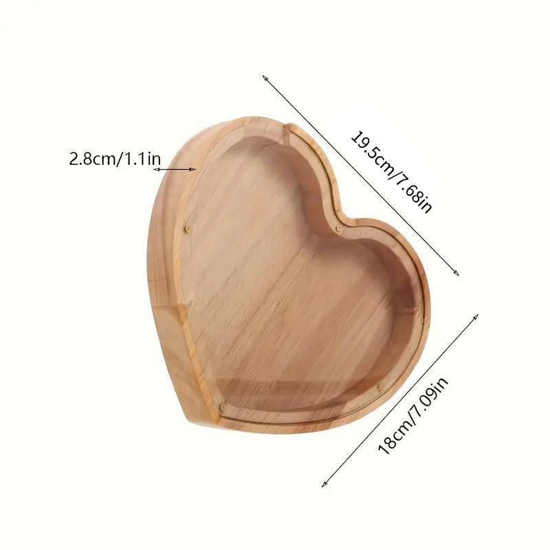 Heart Shaped Money Box, 1 Count Creative Money Saving Box, Desktop Decoration for Home Living Room Bedroom Study Room Office