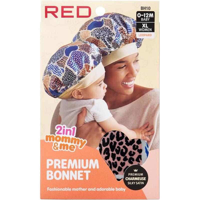 Red by Kiss 2-in-1 Mommy & Me Bonnet Sleeping Caps Hair Bonnet Hair Wrap