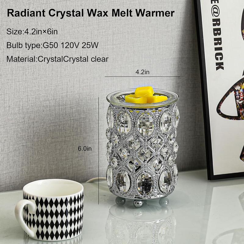 Wax Warmer Wrought Iron Crystal Wax Melt Warmer Electric Oil Burner Wax Melt for Gifts & Decor, Home, Office, ,Bedroom