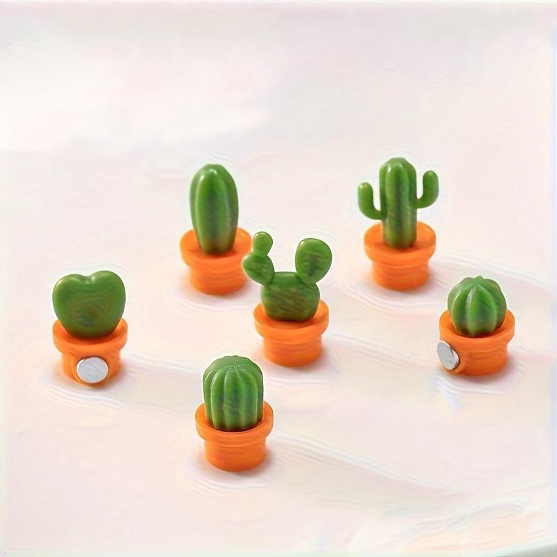 Cactus Shaped Magnetic Message Sticker, 6counts pack Cute Mini Magnetic Message Sticker, Refrigerator Magnet for Home Kitchen