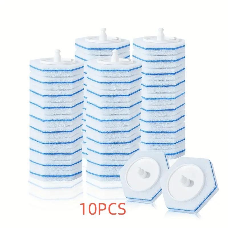 Disposable Toilet Wand Head, 10pcs Household Toilet Brush Head Replacement, Toilet Cleaning Brush, Bathroom Supplies