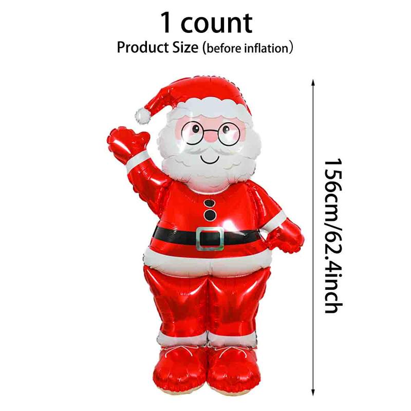 Santa Claus Design Balloon, 1 Count 62.4 Inch Large Christmas Party Balloon Decoration, Balloon for Festivals Christmas New Years Party