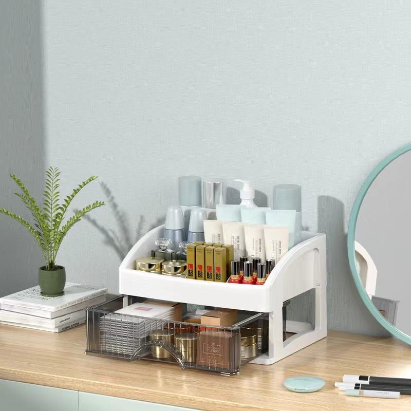 Versatile Storage Box with Drawer, Multi-layer Storage Box, Makeup Organizer, Desktop Storage Organizer for Living Room Bedroom Office, Boyfriend Gift