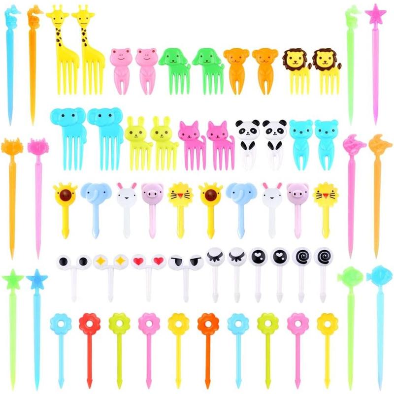 156Count Animal Food Picks for  Bento Box Accessories, Fun  Food Picks, Cute Fruit Toothpicks for  Lunch Accessories, Reusable Lunchbox Picks for