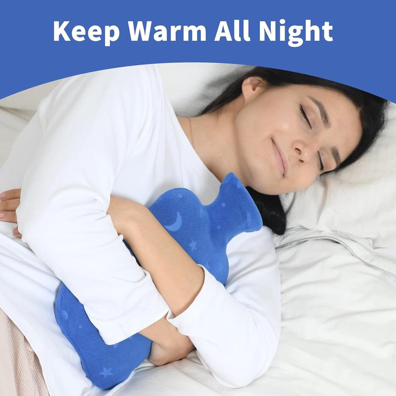 Hot Water Bottle with Soft Cover, 2L Hot Water Bag for Menstrual Cramps, Neck and Shoulder , Hot and Cold Therapies, Hand Feet Warmer