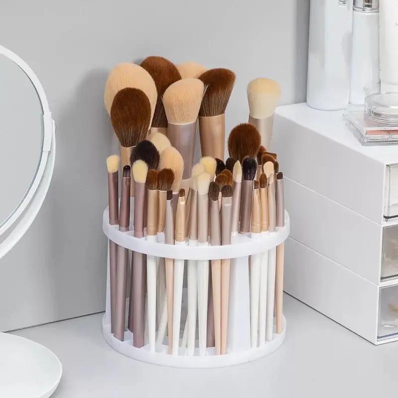 Makeup Brush Storage Rack, 1 Count Multi-grid Makeup Brush Holder, Desktop Makeup Tool Organizer, Makeup Organizer, Room Organizer, 2024 Storage Organizer