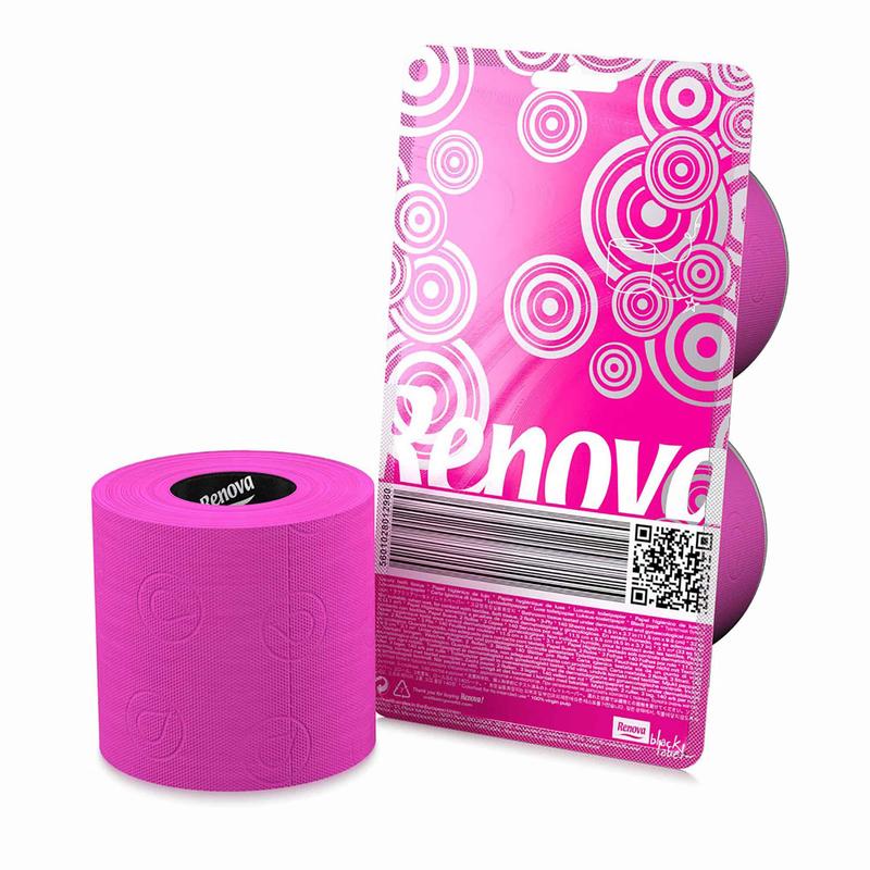 Budget-Friendly Bliss: 2 Renova Pink Toilet Paper Rolls - A Conversation-Inducing Bundle! 3-Ply, 140 Sheets - Dermatologically and Gynecologically Verified - Ecolabel Accredited