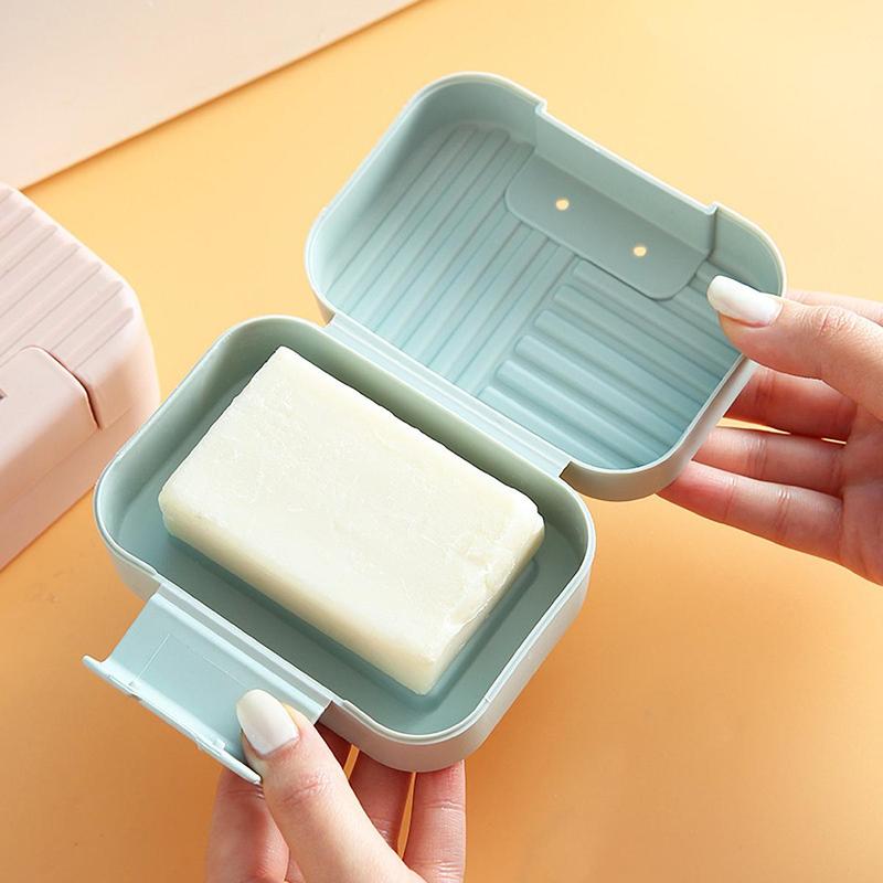 Portable Soap Dish with Lid, 1 Count Suitcase Design Soap Bar Storage Box, Waterproof Soap Bar Holder for Bathroom & Dormitory, Summer Fathers Day Gift