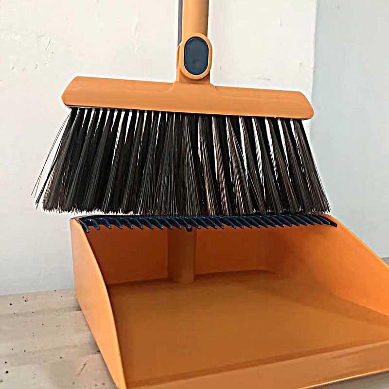 Long Handle Broom & Dustpan Set, 2 Counts Household Foldable Mop Brush Combo, Home Care Supplies for Kitchen, Bathroom, Living Room, Cleaning Supplies, Men’s Dorm Accessories