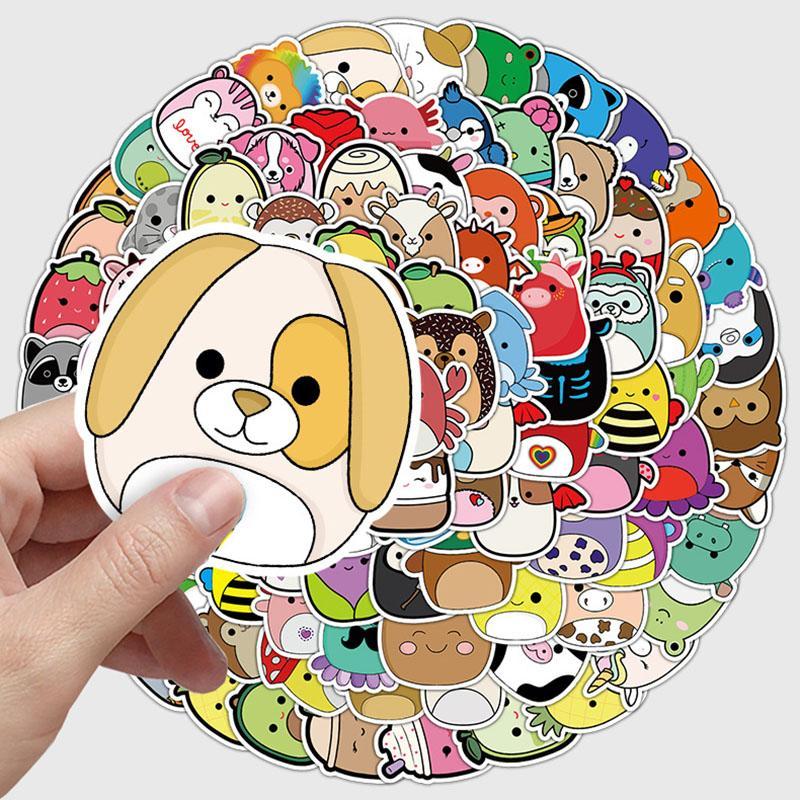 Cartoon Animal Series Sticker, 100pcs Kawaii Graffiti Cartoon Sticker, Decorative Sticker for Phone Case, Computer, Guitar, Bag, Water Cup, Scrapbook