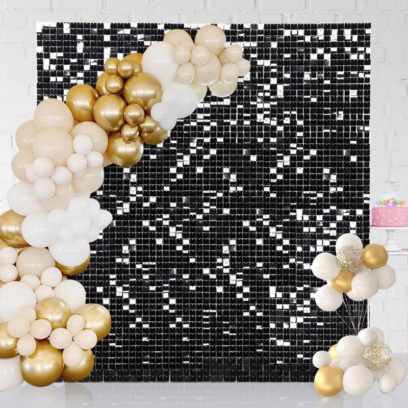 DIY Square Sequin Wall Backdrop, 24pcs set Shimmer Party Home Decor Backdrop for Birthday Wedding Anniversary, Bedroom Decor, Wedding Decorations Banners, Room Decor