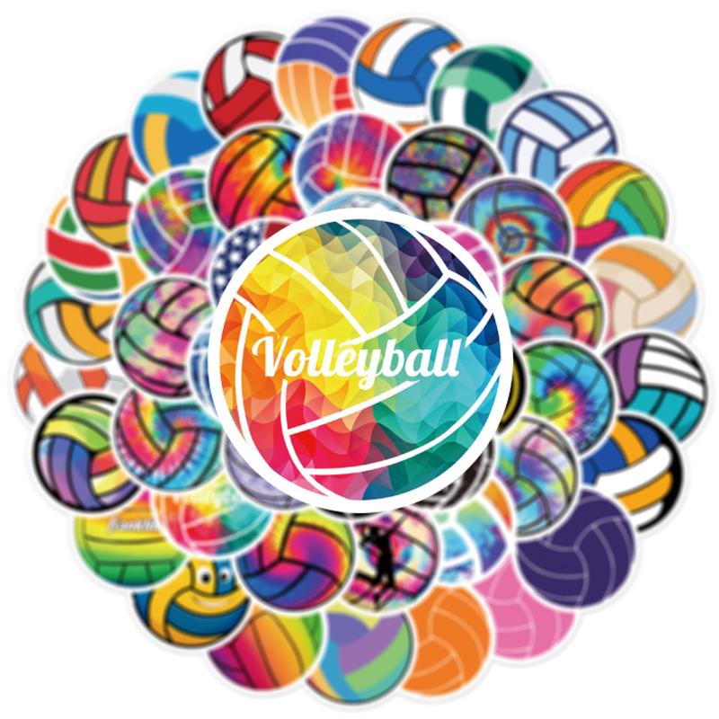 52pcs Volleyball Graffiti Stickers, Waterproof Decorative Sticker For DIY Creative Toys