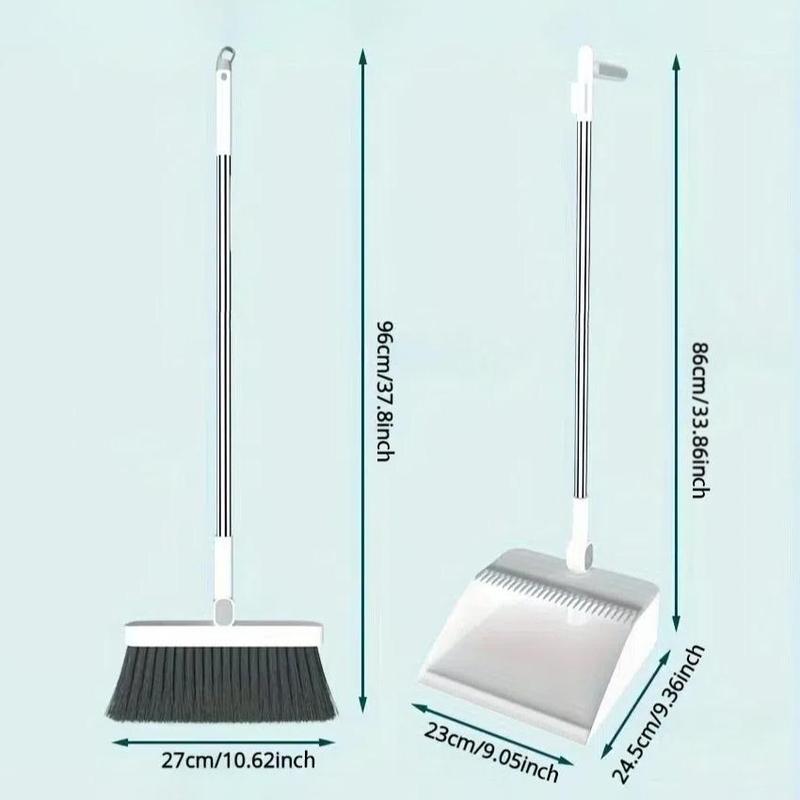 Long Handle Rotatable Broom & Dustpan Set, 1 Set Efficient Floor Cleaning Tool with Comb Tooth for Hard Floors, Perfect for Home, Kitchen, Bedroom, Office, and Outdoor