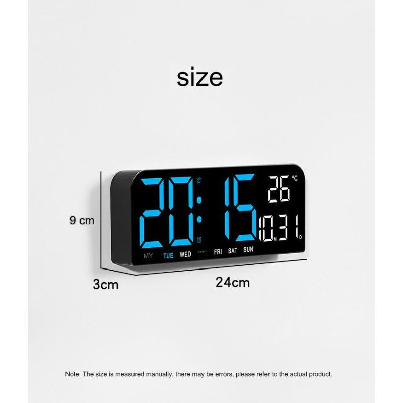 Luminous Large Screen LED Alarm Clock - Displays Week, Temperature, Humidity, and Timer - Perfect for Bedroom, Living Room, and Office Decoration with Modern Design