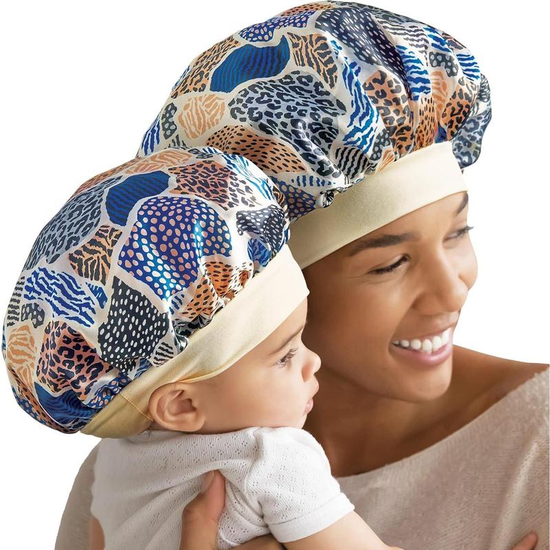 Red by Kiss 2-in-1 Mommy & Me Bonnet Sleeping Caps Hair Bonnet Hair Wrap