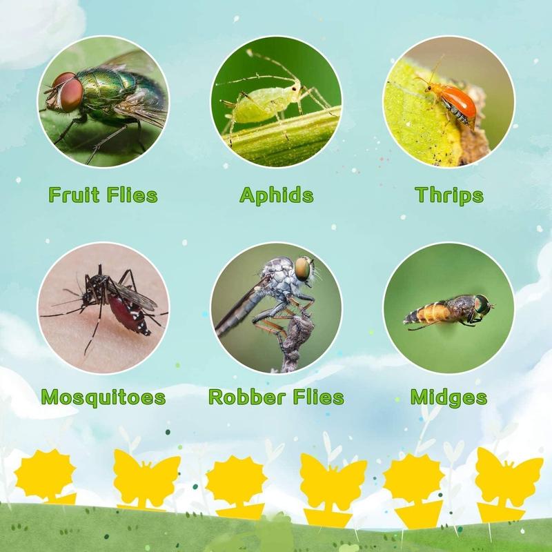 Fruit Fly Trap, 10pcs Fungus Gnat Trap, Yellow Sticky Bug Trap, Non-toxic and Odorless Suitable for Indoor and Outdoor Use, Plant Care