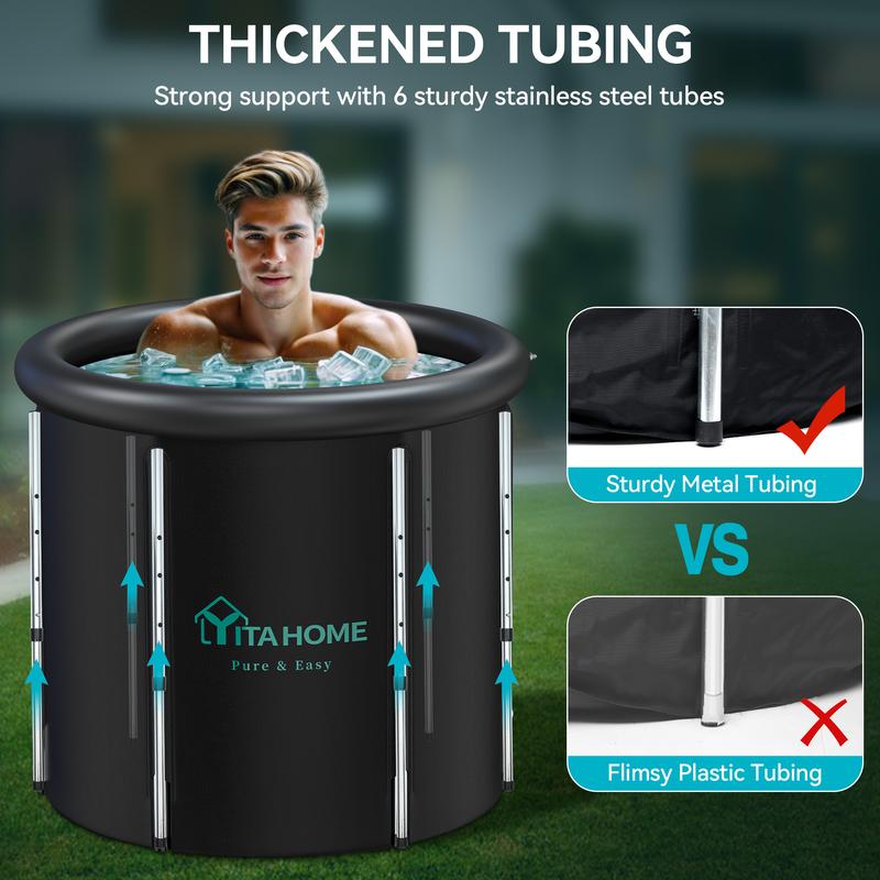 YITAHOME Ice Bath Tub for Athletes with Cover Portable Cold Plunge Tub for Cold Water Therapy Ice Baths