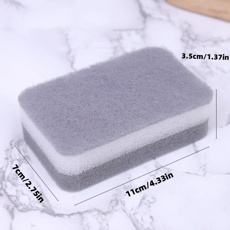 Double-sided Dishwashing Sponge, 1 Set Kitchen Strong Decontamination Sponge, Household Cleaning Tool for Kitchen Bathroom