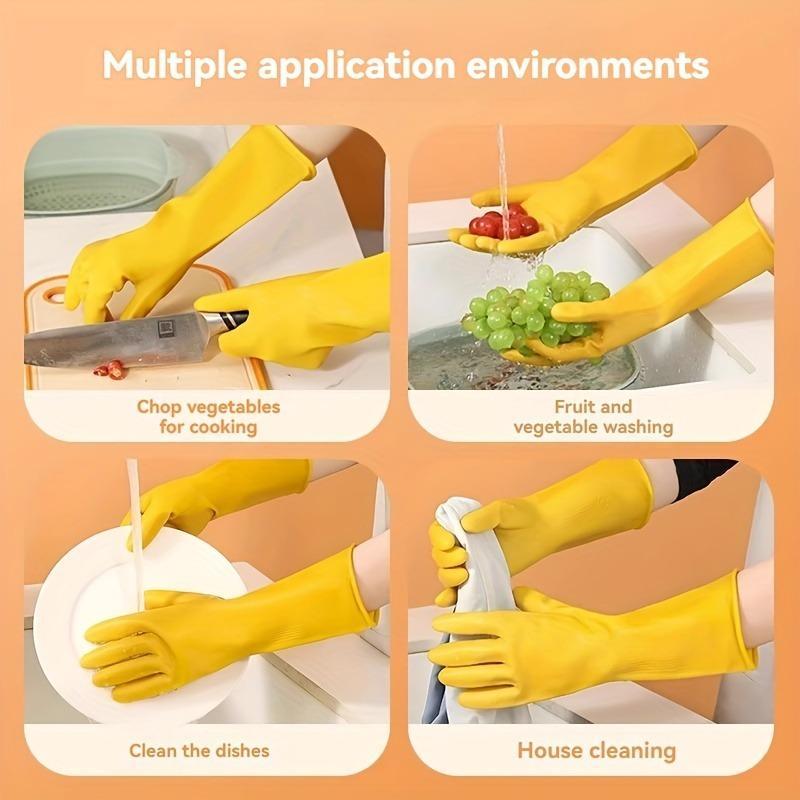 Kitchen Cleaning Gloves, 1 Pair Waterproof Kitchen Dishwashing Gloves, Non-slip Household Gloves, Durable Laundry Gloves, Cleaning Supplies