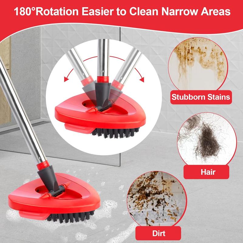 Scrub Brush for O Cedar RinseClean 2 Tank System, Ocedar Scrubber Mop , Spin Mop Scrub Brush  Replacement, 1 Cleaning Clothes & 2 count Hard Bristle Floor Scrub Brush for Bathroom, Kitchen, Tub