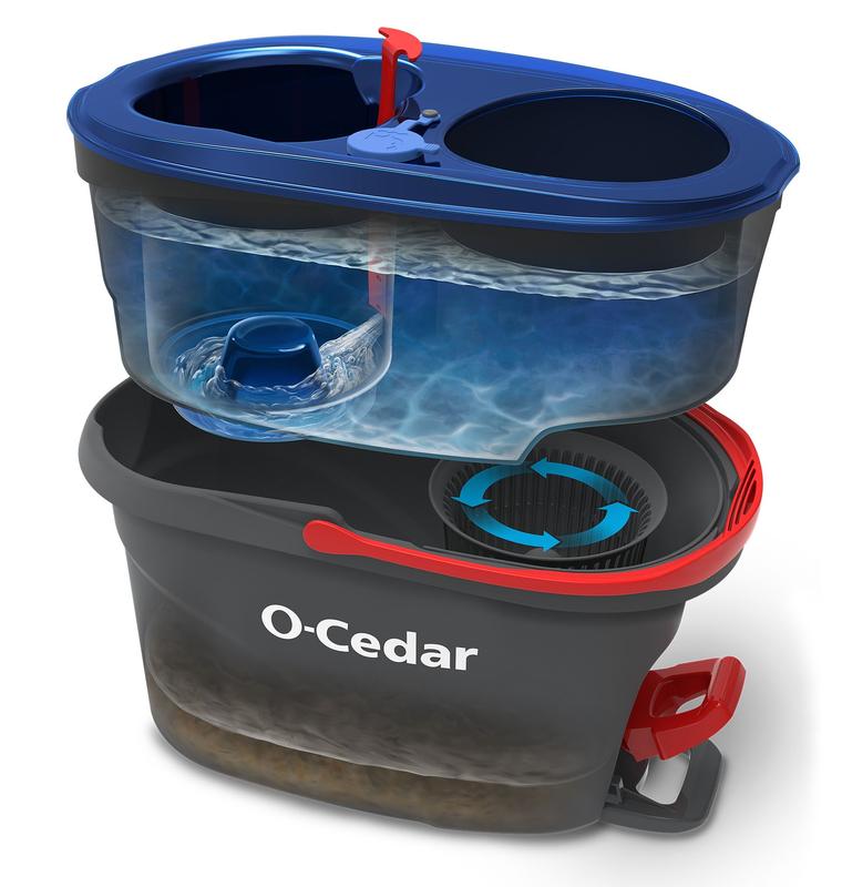 O-Cedar RinseClean Spin Mop & Bucket | Mop with Clean Water | Removes over 99% of Bacteria | Safe for All Hard Floors