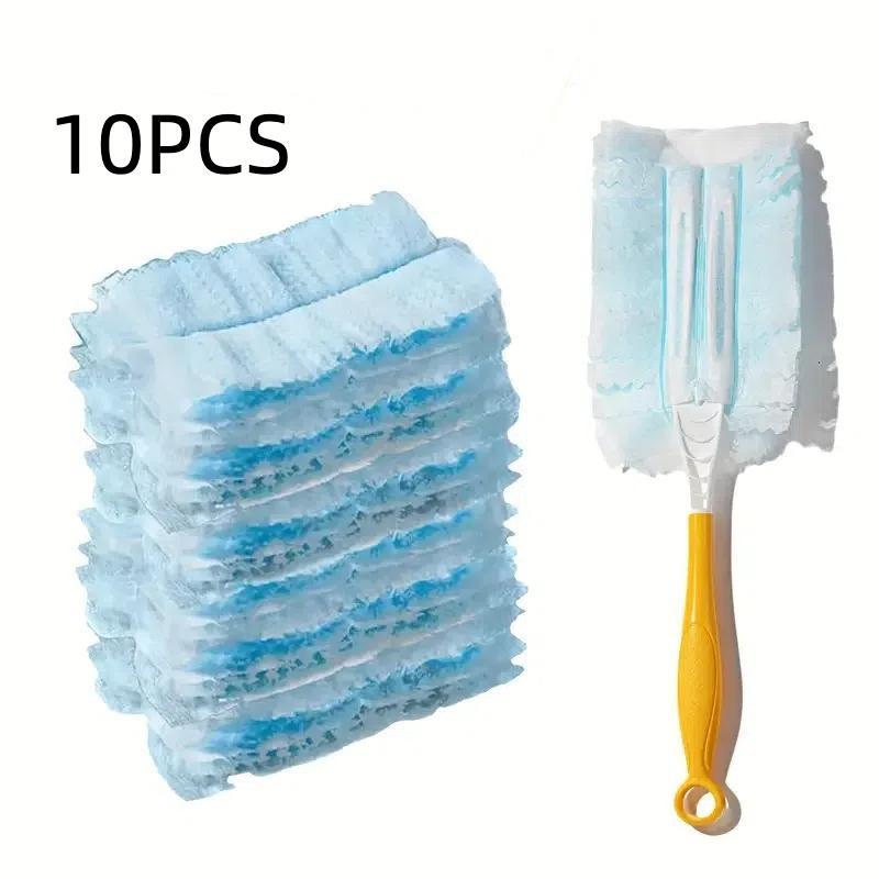 Replacement Dust Brush Head with Handle, 10pcs Household Dust Brush Head Replacement, Cleaning Tools for Laundry Room, Furniture, Car, Keyboard