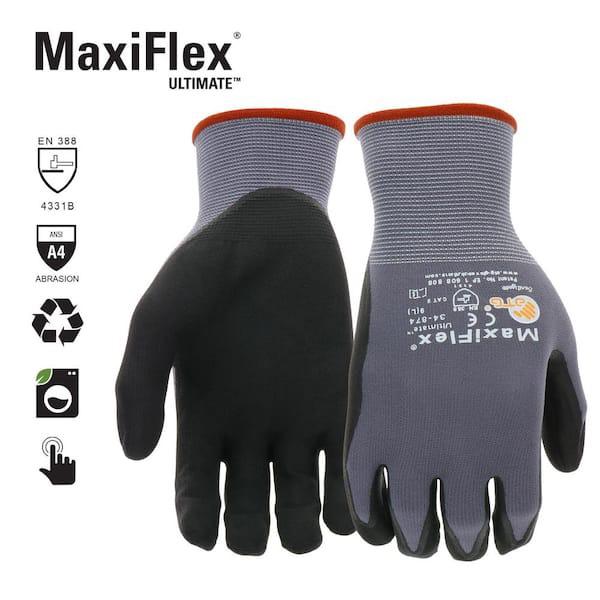 PIP MaxiFlex Ultimate 34-874 M,L,XL – High-Performance Foam Nitrile Palm Coated Gloves, Gray (Pack of 12) | Superior Grip, Abrasion Resistance, And Comfort For Heavy-Duty, Precision, And Labor Work | Ideal For Industrial And Construction Jobs In Spain