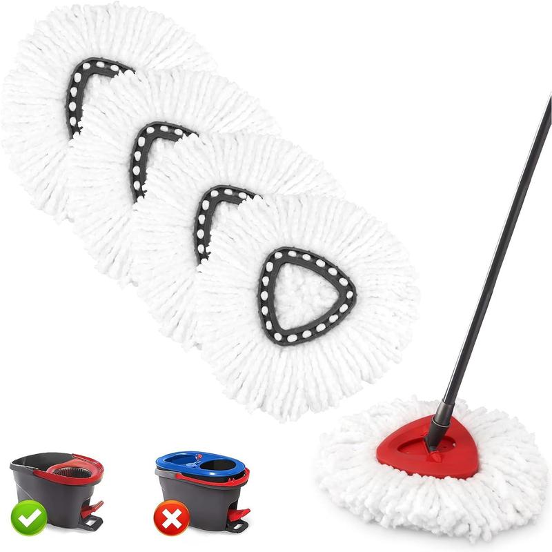 4 Pack Spin Mop  Replacement for O-Ceda Easywring Spin Mop Heads Replacements, Reusable Microfiber Mop Replace  Easy Cleaning and Machine Washable