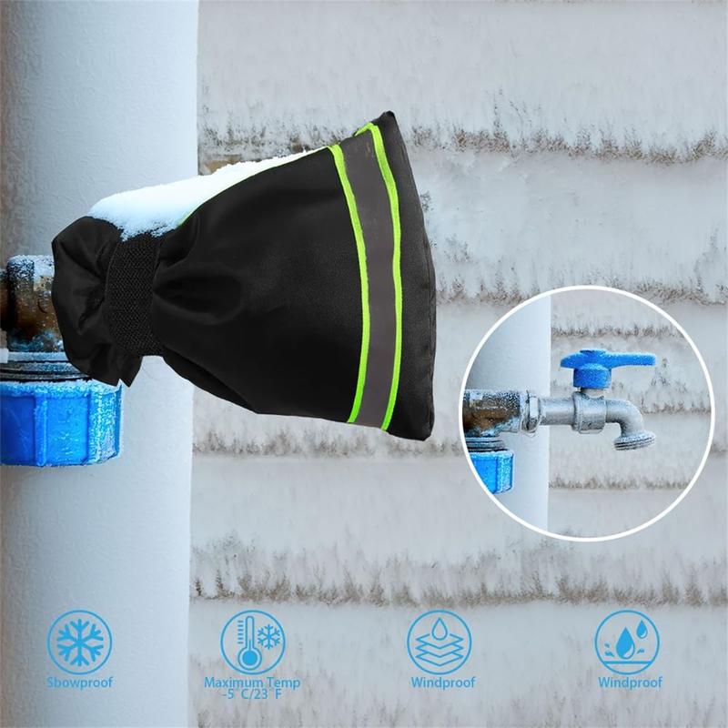 2 Pack Faucet Covers for Winter, Outside Faucet Cover Freeze Protection, Waterproof Pipe Covers for Winter Hose Bib Hole Water Spigot Faucet Covers for Winter Cold Weather Insulated Cover Faucet Sock tactical gloves