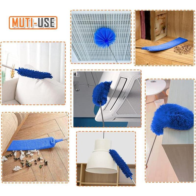 Microfiber Feather Duster, 5 Count Washable Cobweb Dusters for Cleaning Kit with 100