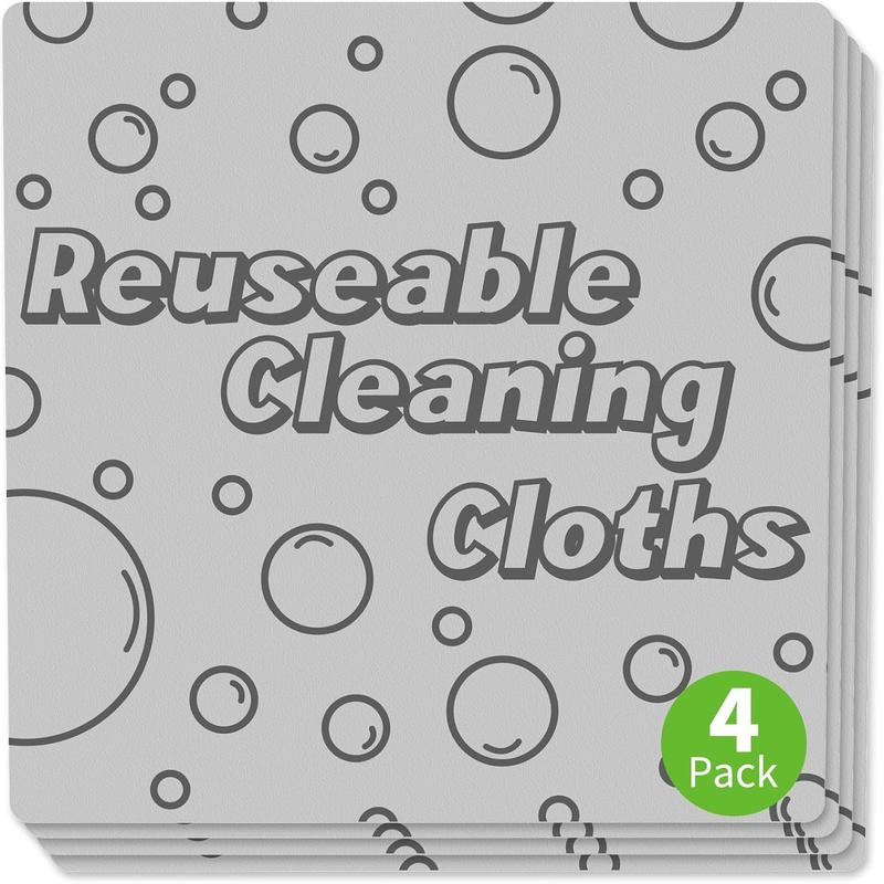 4 Pack Damp Clean Duster Towel Streakless Cloths Flexible Dusting Towel Magic Reusable Cleaning Cloths Scrub Wet Duster Sponge Absorbent Kitchen Rag for Picking Up , Dirt & Grime