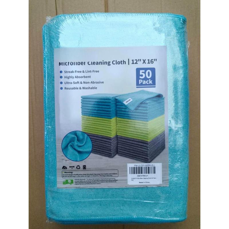 Microfiber Cleaning Cloth - Pack of 50, Microfiber Towels for  16 x 12 in, Highly Absorbent Cleaning Rags, Lint-Free, Streak-Free Cleaning Cloths for  Kitchen Home Office