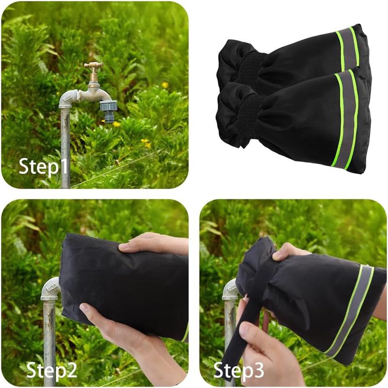 2 Pack Faucet Covers for Winter, Outside Faucet Cover Freeze Protection, Waterproof Pipe Covers for Winter Hose Bib Hole Water Spigot Faucet Covers for Winter Cold Weather Insulated Cover Faucet Sock tactical gloves