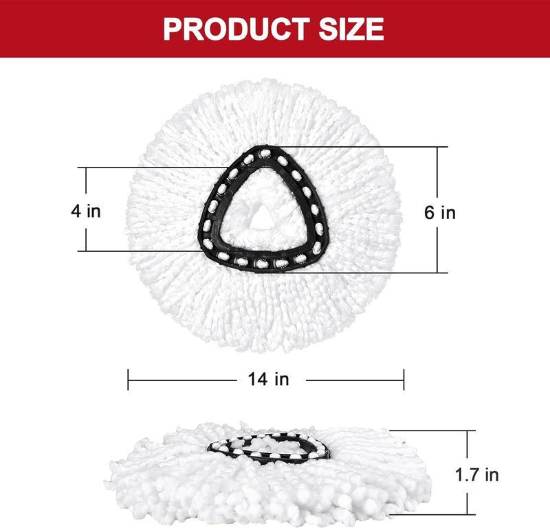 Mop Replace Head, Spin Mop Replacement Head Easywring 1-Tank System, Easy Cleaning, Microfiber, Machine Washable,