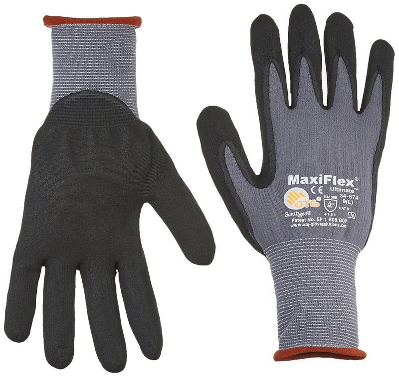 PIP MaxiFlex Ultimate 34-874 M,L,XL – High-Performance Foam Nitrile Palm Coated Gloves, Gray (Pack of 12) | Superior Grip, Abrasion Resistance, And Comfort For Heavy-Duty, Precision, And Labor Work | Ideal For Industrial And Construction Jobs In Spain