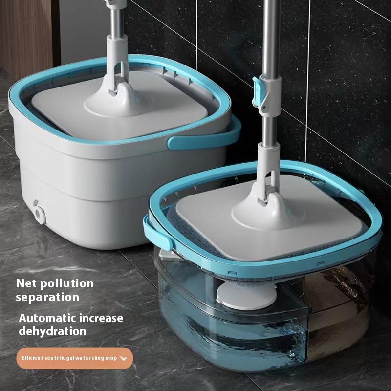 Hands-free hand washing and bucket suit, household rotating floor mop, lazy mop, dedusting mop, wet and dry, kitchen bathroom floor, cleaning supplies, cleaning tools, Christmas product