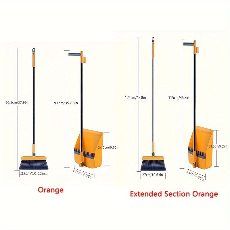 One set, household broom and dustpan set, long handled floor cleaning broom and dustpan set, rotatable broom and dust removal dustpan with comb, suitable for home, kitchen, room, office, cleaning